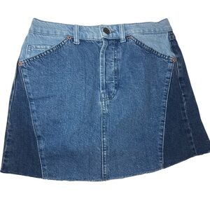 BDG Urban outfitters Two-Tone patchwork Blue Mini Skirt 100% cotton